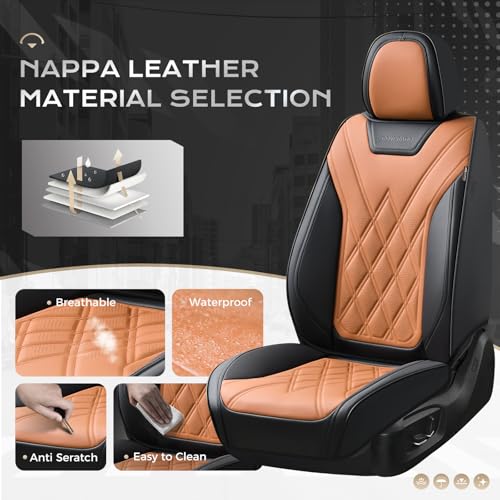 Image of Coverado Car Seat Covers, Front Covers for Cars, Car Seat Cover Front Seats, Car Seat Protector Waterproof, Leather Car Seat Cushion, Universal Interior Covers Seat Protectors for Most Cars Purple