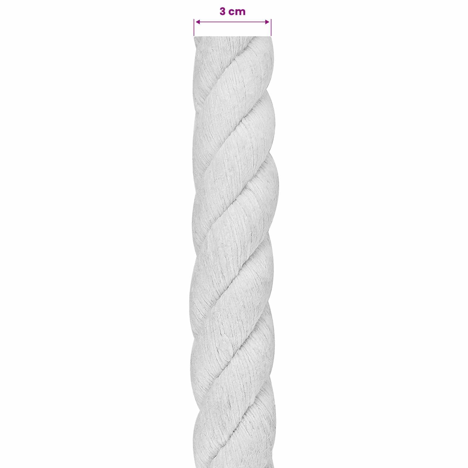 Baumwollseil 30mm 25m Dickes Tau für Makramee DIY Deko Weiß