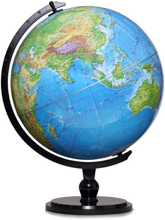 Bo Head Globe: 32cm Chinese digital terrain Globe (Hyun shadow black frame)(Chinese Edition)