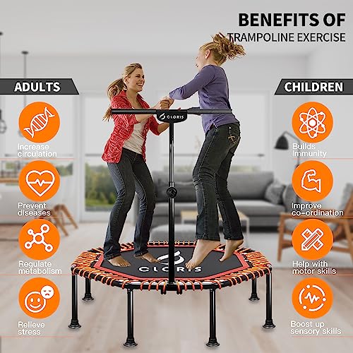 Cloris 50In Fodalbe Mini Trampoline For Kids Adults Indoor Outdoor 5 Height Adjust Load 400Lbs #TOP1