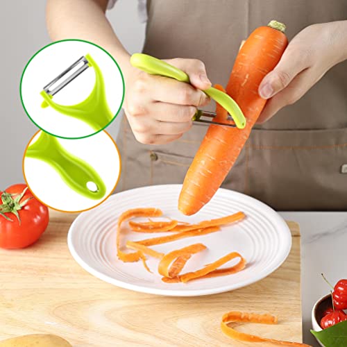 Vegetable Peeler, 3Pcs Potato Peelers For Kitchen, Straight, Serrated And Julienne Peelers For Veggie & Fruit, Non-Slip Handle, Assorted Colors, Yellow/Green/Red #TOP3