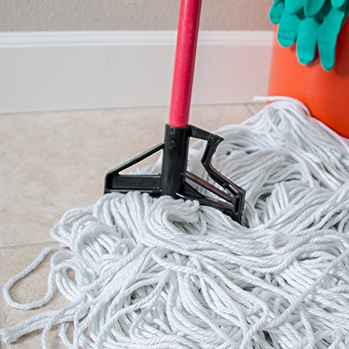 Image of SPARTA Spectrum Fiberglass Mop Handle with Quik-Release for Cleaning, Commercial, Residential, 60 Inches, Red