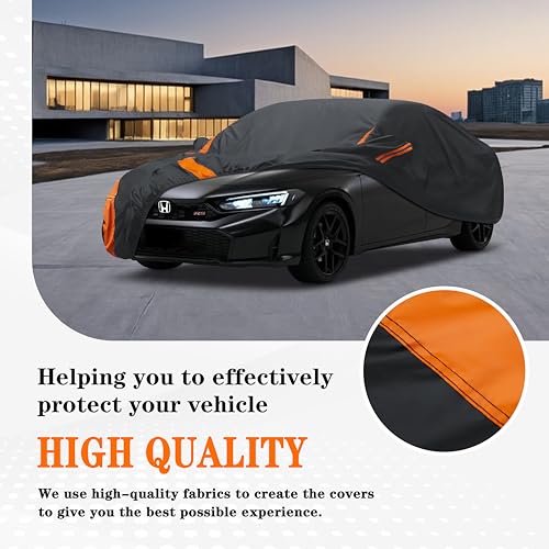 DYTARGET in Full Exterior Sedan Waterproof Car Cover All Weather, Waterproof, UV Resistant, Dustproof and Snowproof Fit Toyota Corolla/Prius, Honda Civic, Kia Forte, Nissan Sentra,Audi A3 etc.Size A3