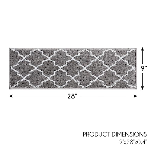 Sussexhome Stair Treads - 100% Polypropylene Carpet Strips For Indoor Stairs - Easy To Install Runner Rugs W/ Double Adhesive Tape - Safe, Extra-Grip, Decorative Mats - 13-Pack - Gray #TOP1