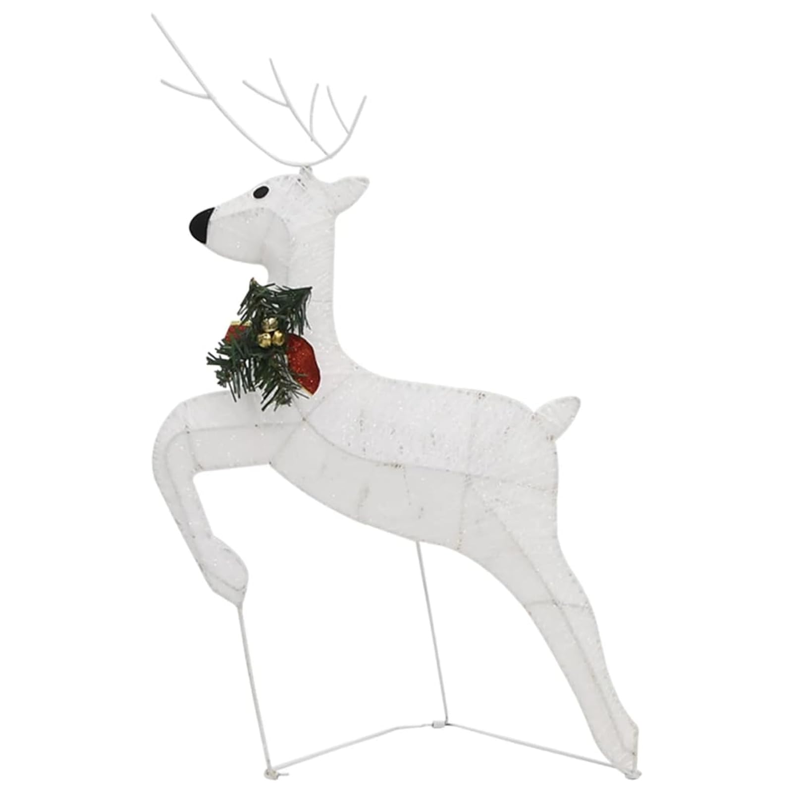 Tidyard 2 STK. LED Rentier, Rentiere Weihnachten Deko, Beleuchtet Dekofigur Weihnachtsdeko Weihnachten Beleuchtung Außen Weihnachtsdekoration Figur, Weiß 40 LEDs