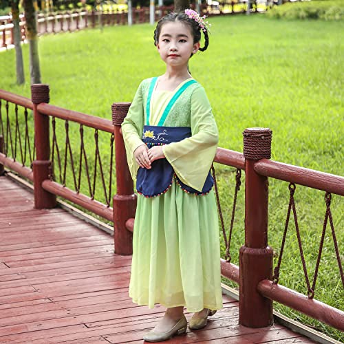 Sunny Fashion Girls Dress Hua Mulan Chinese New Year Hanfu Retro Embroidery4