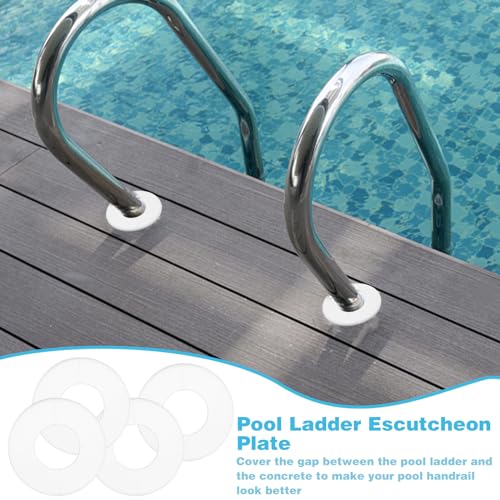 4pcs Pool Ladder Escutcheon poolleiter Stufen ersatz, Poolleiter-Rosettenabdeckungen für eingelassene Poolleiter, handlauf Halterung, Schwimmbadleiterteile für Rohre mit 1,9 Zoll Innendurchmesser