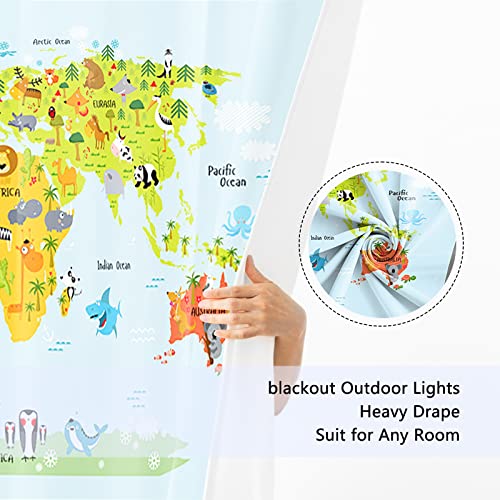 YongFoto 117x229cm Cartoon mappa Tende Oscuranti