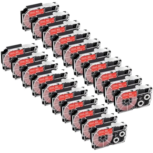 30PK ���x���e�[�v 12mm KL-60 KL-100 120 ���x���v�����^�[�����p XR-12WE XR-12X XR-12RD XR-12BU XR-12YW(White on Red)