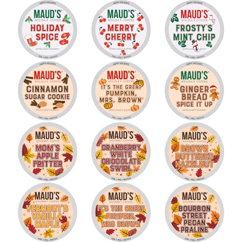 Image of Maud's Holiday & Fall Flavored Coffee Pods Variety Pack Bundle, 48ct