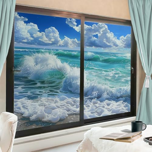 Vinilo Prisma para Ventana Privacidad Colorido Ocean 17.7x23.6 pul x2 miniatura 1