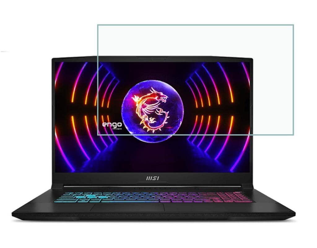 Engo Msi Katana 17 17.3 İnç İle Uyumlu Ekran Koruyucu Notebook, 9H Temperli Kırılmaz Esnek Nano Cam, Çizilmeye Ve Darbeye Dayanıklı Laptop Koruma, HD Şeffaf