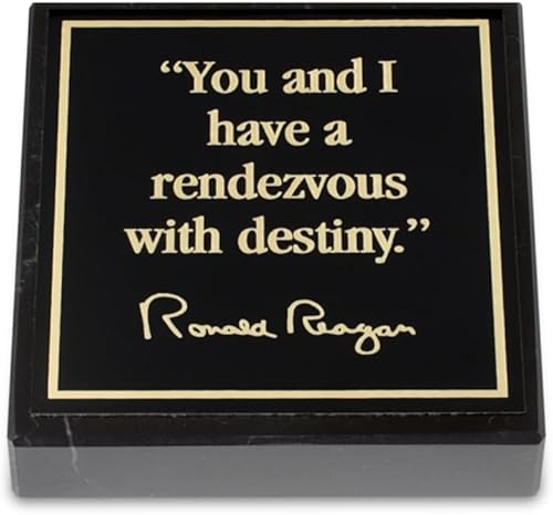 Ronald Reagan Pisapapeles con cita "You and I Have A Rendezvous With Destiny" - Mármol negro - Exclusivo de la Biblioteca Reagan