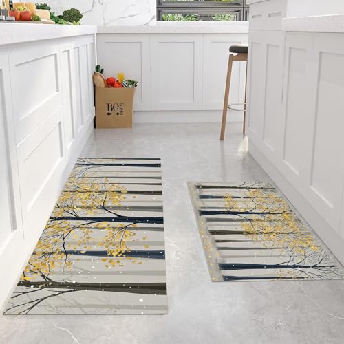 Alfombra de cocina de bosque de copos de nieve para decorar comedores y salones modernos 5