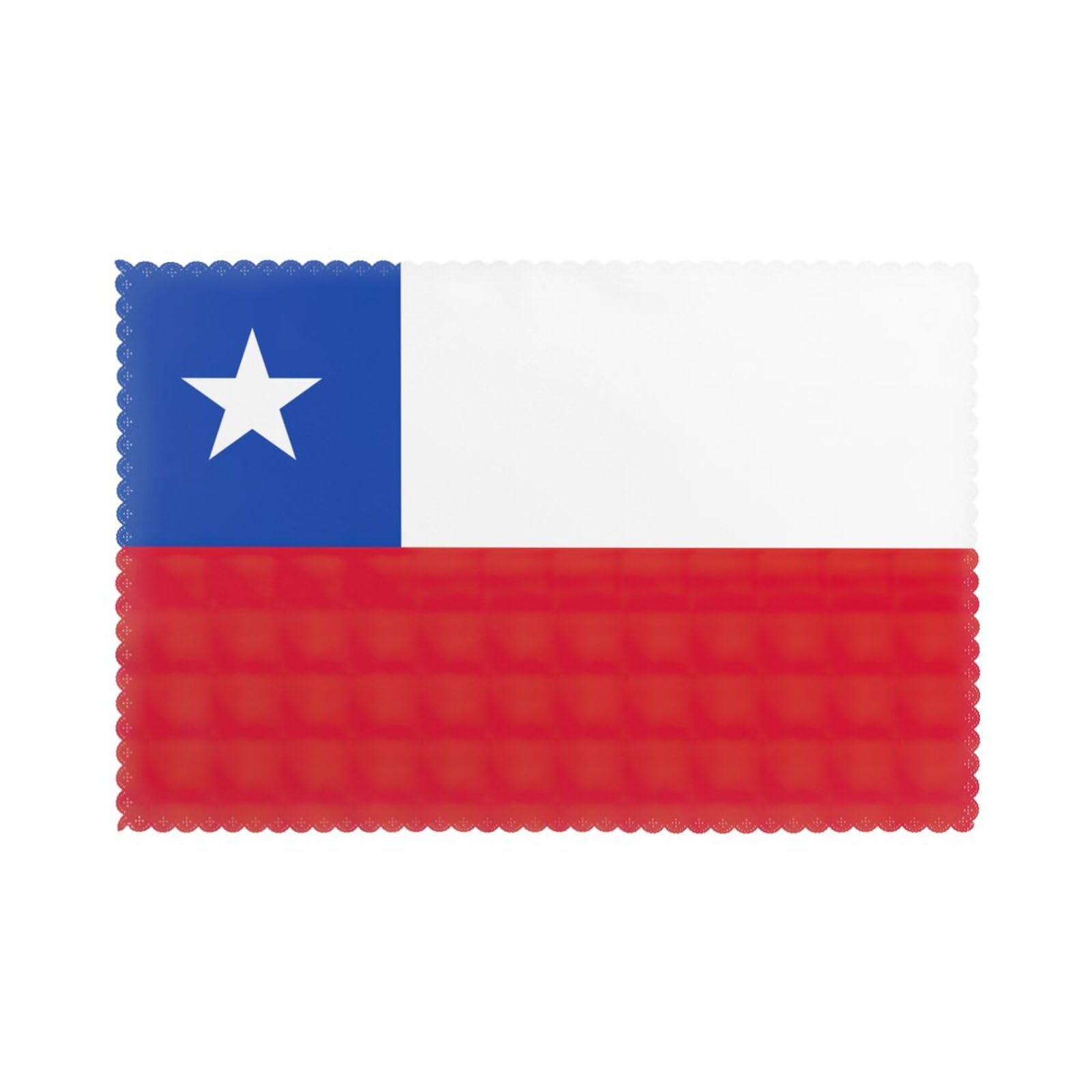 Flag of Chile Print Placemats for Dining Table Set of 6 12x18 Inch Table Mats for Party Kitchen Dining.