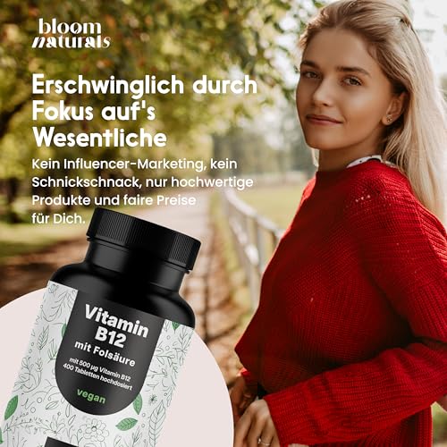 Vitamin B12 hochdosiert mit Folsäure – 400 Tabletten – 500 µg pro Tag – Ansicht 5