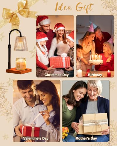 Image of Walnut Candle Warmer Lamp with Timer, House Warming Gifts New Home Decor