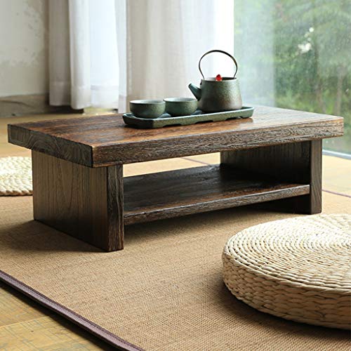 Table basse en bois massif marron 80cm au design d'exception durable - 5