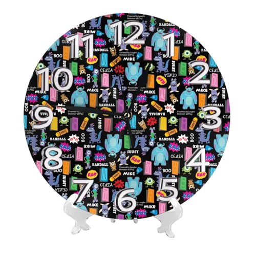 掛け時計 モンスターズ インク マイク サリー(1) 北欧 壁掛け時計 静音 自宅 寝室 部屋飾り 贈り物 インテリア 大数字 直径25cm 非電波 アニメ グッズ キャラクター かわいい プレゼント