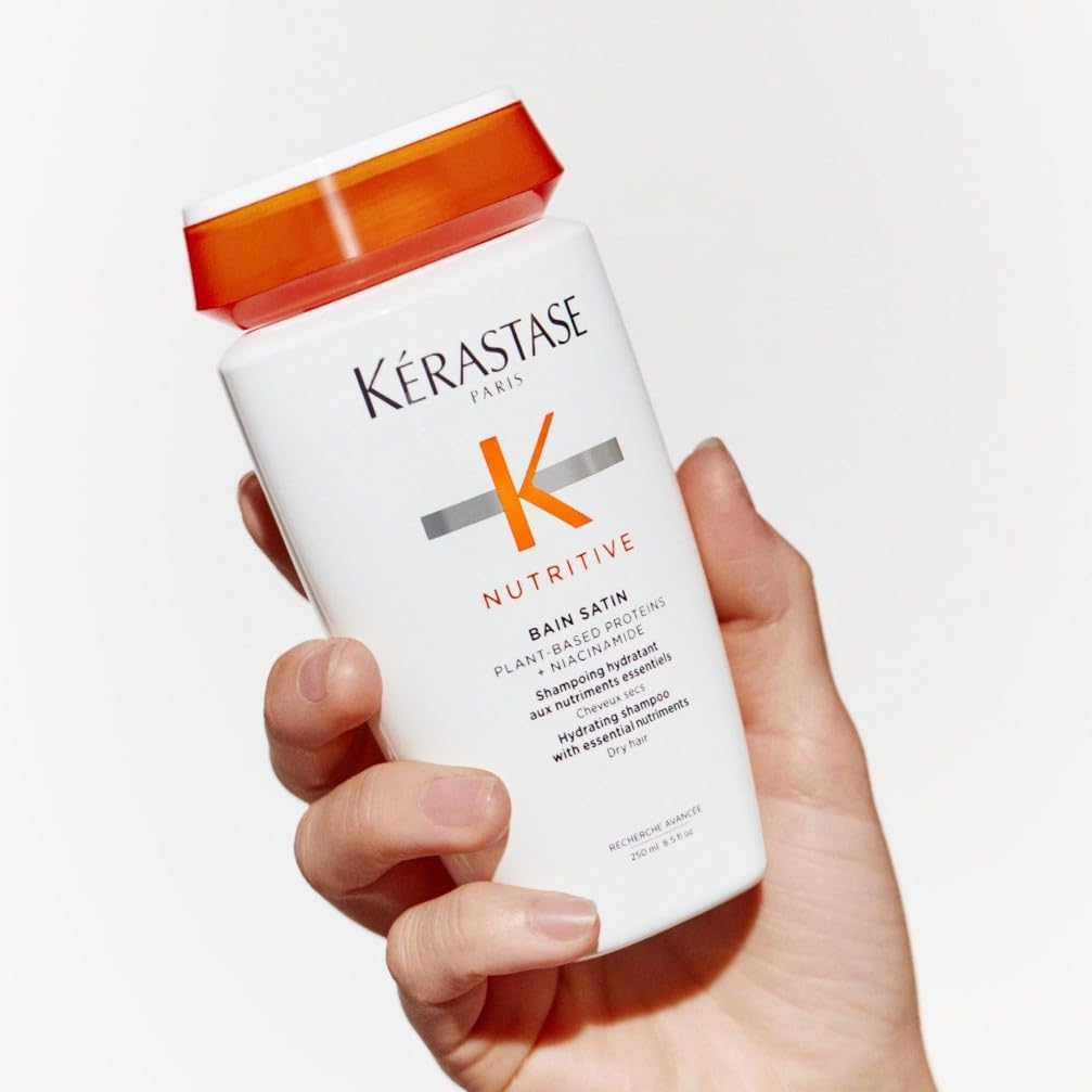 Kérastase, Nutritive, Routine Nutriente Per Capelli Secchi, Con Nutrienti Essenziali, Idrantante e Districante, Shampoo Bain Satin + Balsamo Lait Vital