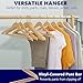 Amber Home 30 Pack Wooden Coat Hangers, Natural Wood Suit Hangers with Non-Slip Pant Bar, Clothes Hangers for Closet Organization, Shirts, Jackets, Dresses, and Pants (Natural, 30)
