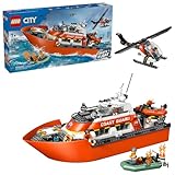 LEGO City Coast Guard Rescue Boat & Helicopter Building Toys - Kids Pretend Play Set for Boys & Girls, Ages 7+ - W/2 Rescue Boat Toys, 5 Minifigures & Dog Figure - Gift Idea for Birthdays - 60504