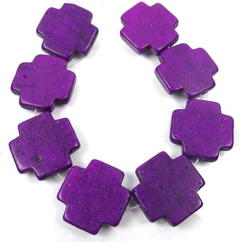 Miniatura 2 de Perfect Beads Store - Cuentas cruzadas de turquesa púrpura de 0.98 pulgadas (7 unidades), cuentas, joyería, manualidades, arte y costura