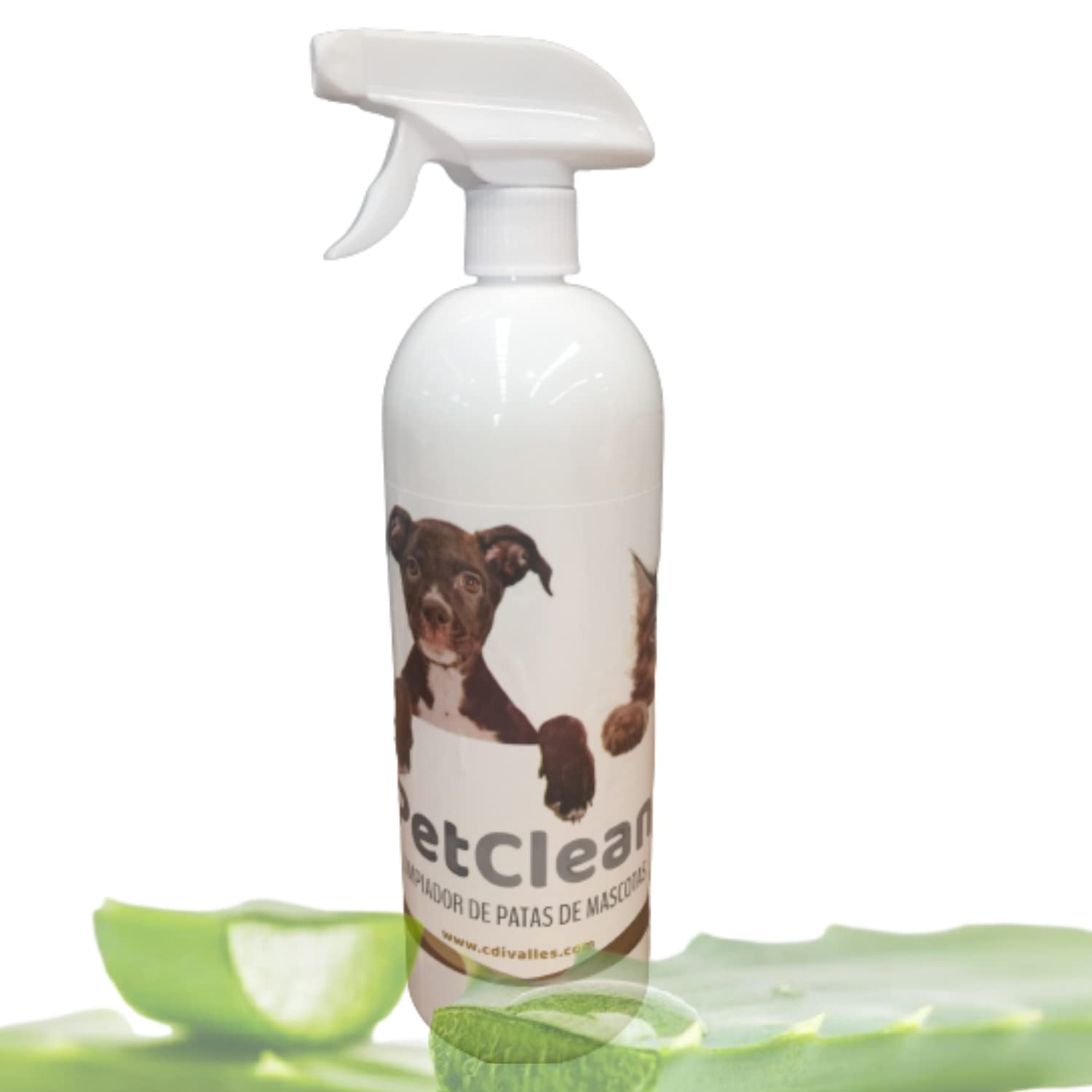 CreativeDom PetClean Spray Limpiador de Patas para Perros y Gatos | con Aloe-Vera | Limpiador Patas para Perro y Gatos acabar con la Suciedad de Las Patas de Nuestras Mascotas.(1 Litro)
