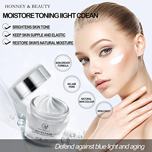 Yomidren Honey & Beauty Moisture Toning Light Cream-Korean Moisturizing Tone Up Cream For Radiant And Hydrated Skin,Infused With Natural Honey Extracts-1.76Oz #TOP3