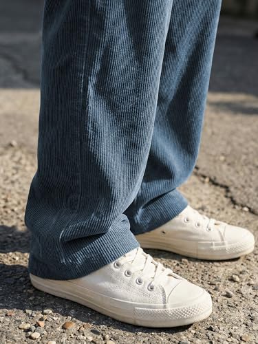 Image of JMIERR Mens Corduroy Pants Wide Leg Baggy Sweatpants | Loose Fit Joggers, Elastic Waist Drawstring, Casual Sweatpants, Vintage Pants, Fall Winter Fashion, Streetwear