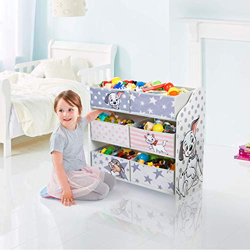 DISNEY CLASSIC HelloHome Meuble de Rangement pour Jouets avec 6 bacs 60 x 63,5 x 30 cm