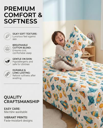 Image of HOMEKART Printed Single Bedsheet 152 CM x 218 CM for Single Bed, Soft & Lightweight 220 GSM Microfiber Bed Sheet with 1 Matching Pillow Cover Suitable for Daily Home Use, Pearl Color