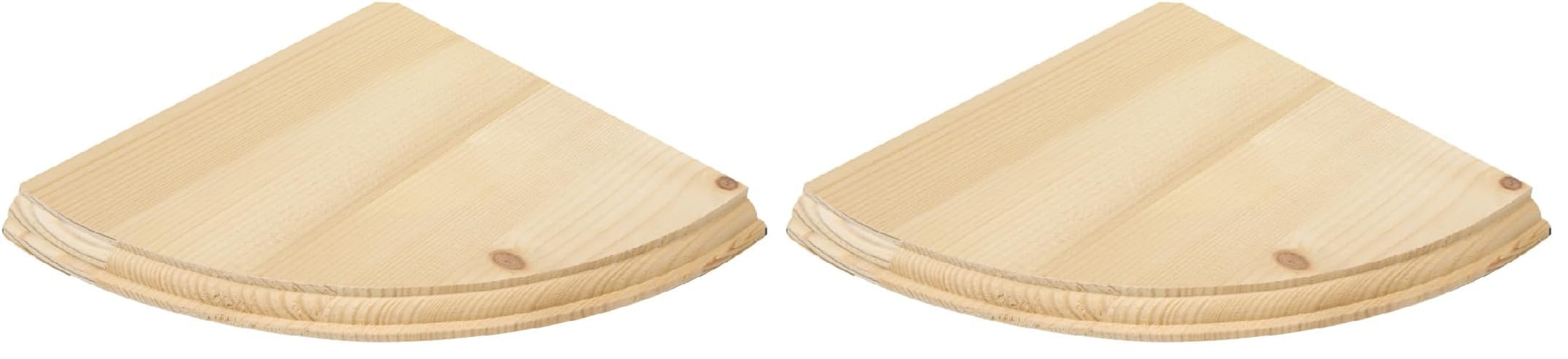 Anika Living - Mensola angolare sospesa in legno, 2 misure, facile da montare, pronta da dipingere, macchiare o verniciare, accessori inclusi (28,5 cm x 28,5 cm) (Confezione da 2)
