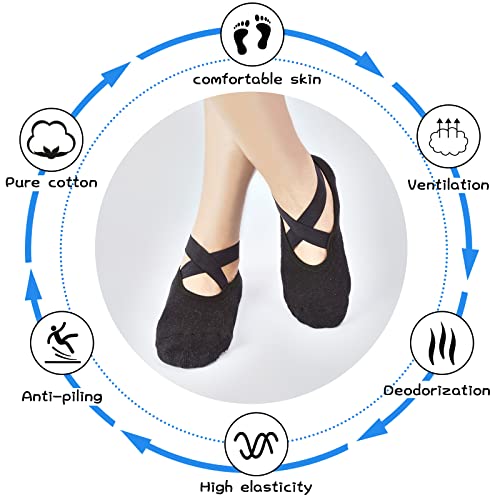 Meias antiderrapantes para ioga, meias antiderrapantes para fitness, pilates, balé, hospital, treino