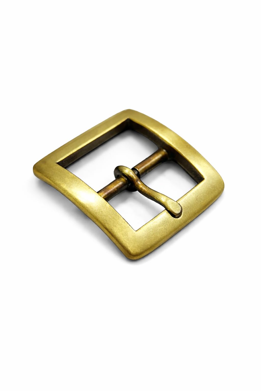Square Brass Belt Buckle for Men | Gold Finish Metal Buckle | Heavy Duty Replacement Buckle for Leather Belts (30mm)