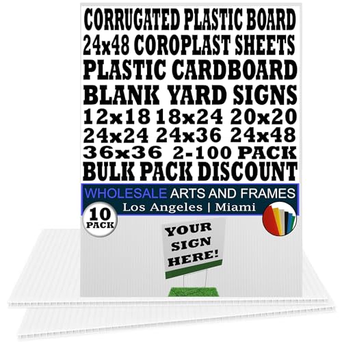 Corrugated Plastic Board 24x48 10 Pack White Large Poster Board. Corrugated Plastic Cardboard Coroplast Sheets 24x48 Sign Board. Blank Slate Yard Sign in Sheets 4mm Thick Heavy Duty Chloroplast