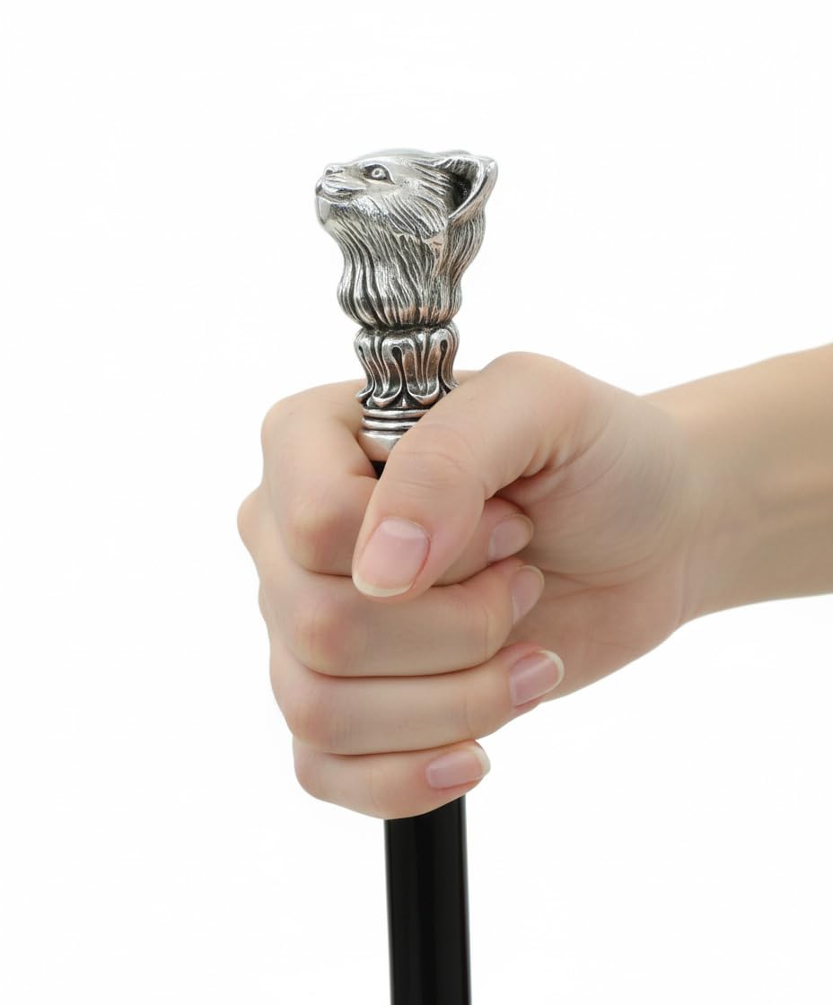Bastón de Paseo Cavagnini ortopédico Negro Elegante Artesanal de Haya y Metal Personalizable para Hombre Mujer Ceremonia Novio Grabado Nombre Regalo Lujo anciana señora Made in Italy