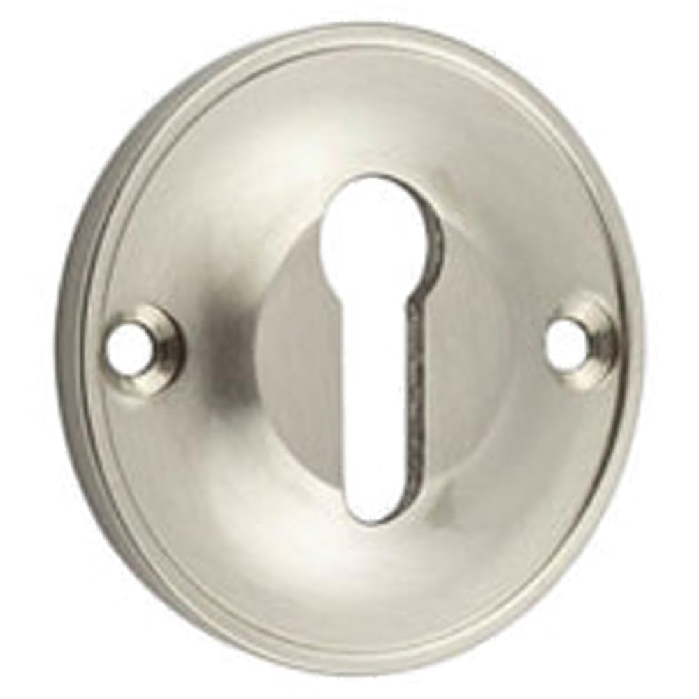 Loops Satin Nickel Premium 40Mm Keyway Escutcheon In Finish - Solid Brass Key Hole Cover