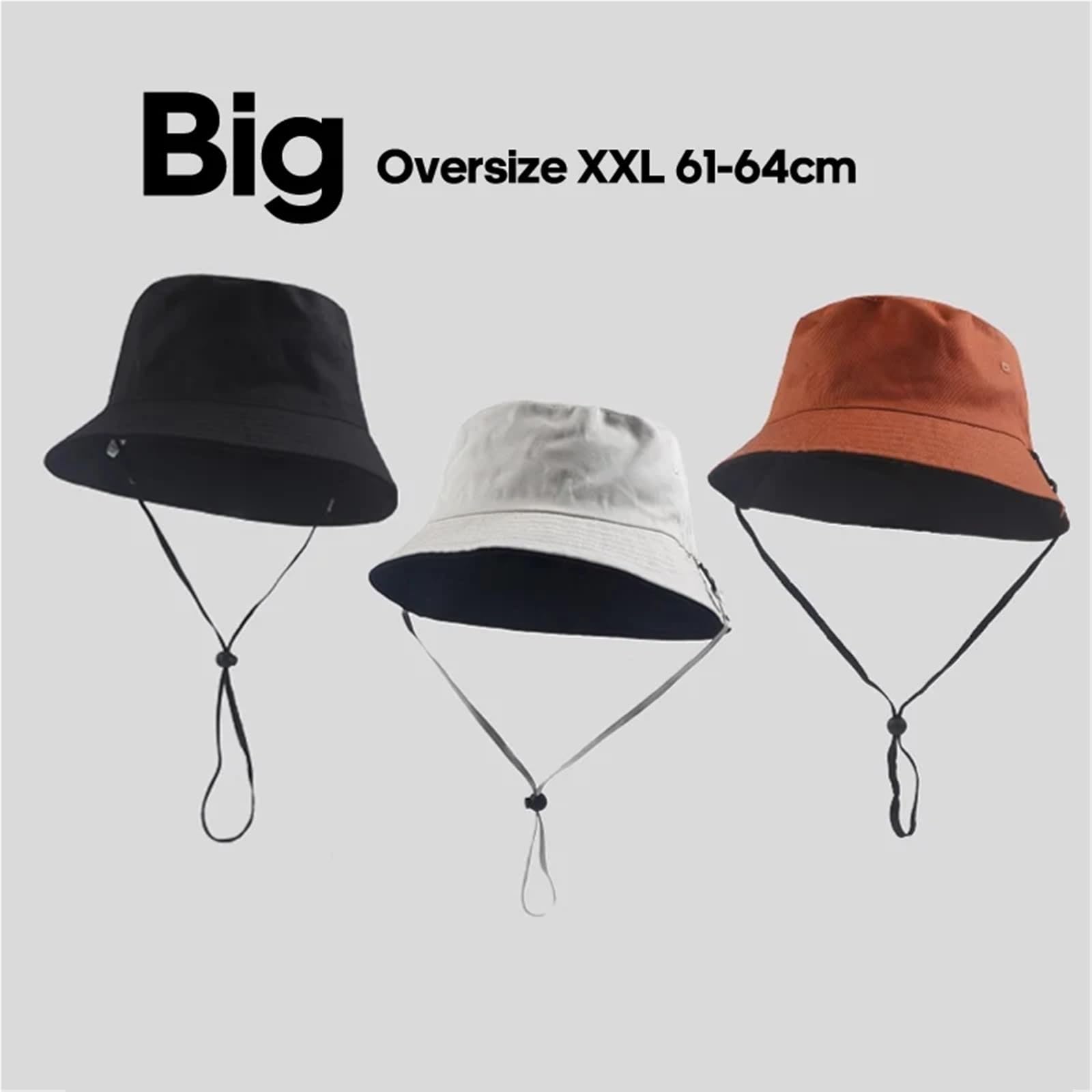 Cappello Da Pescatore Reversibile A Testa Grande Uomo In Cotone Di Grandi Dimensioni Per Uomo e Donna