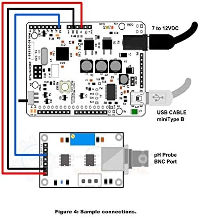 Miniatura 7 de PH0-14 Módulo de sensor de detección de valor + sonda de electrodo de pH BNC para Arduino
