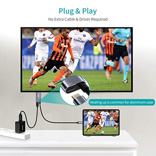 image for USB C to HDMI Cable, CHOETECH Type-C to HDMI Adapter 6FT 60W PD Poweri