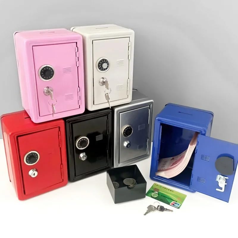 Kasetka ognioodporna Mini Bank Skarbonka Ukryte Sejfy Retro Obrotowe Hasło Pieniądze Monety Oszczędności Skrzynka Bankowa Sejf Automatyczny Sejfy meblowe(Ivory White)