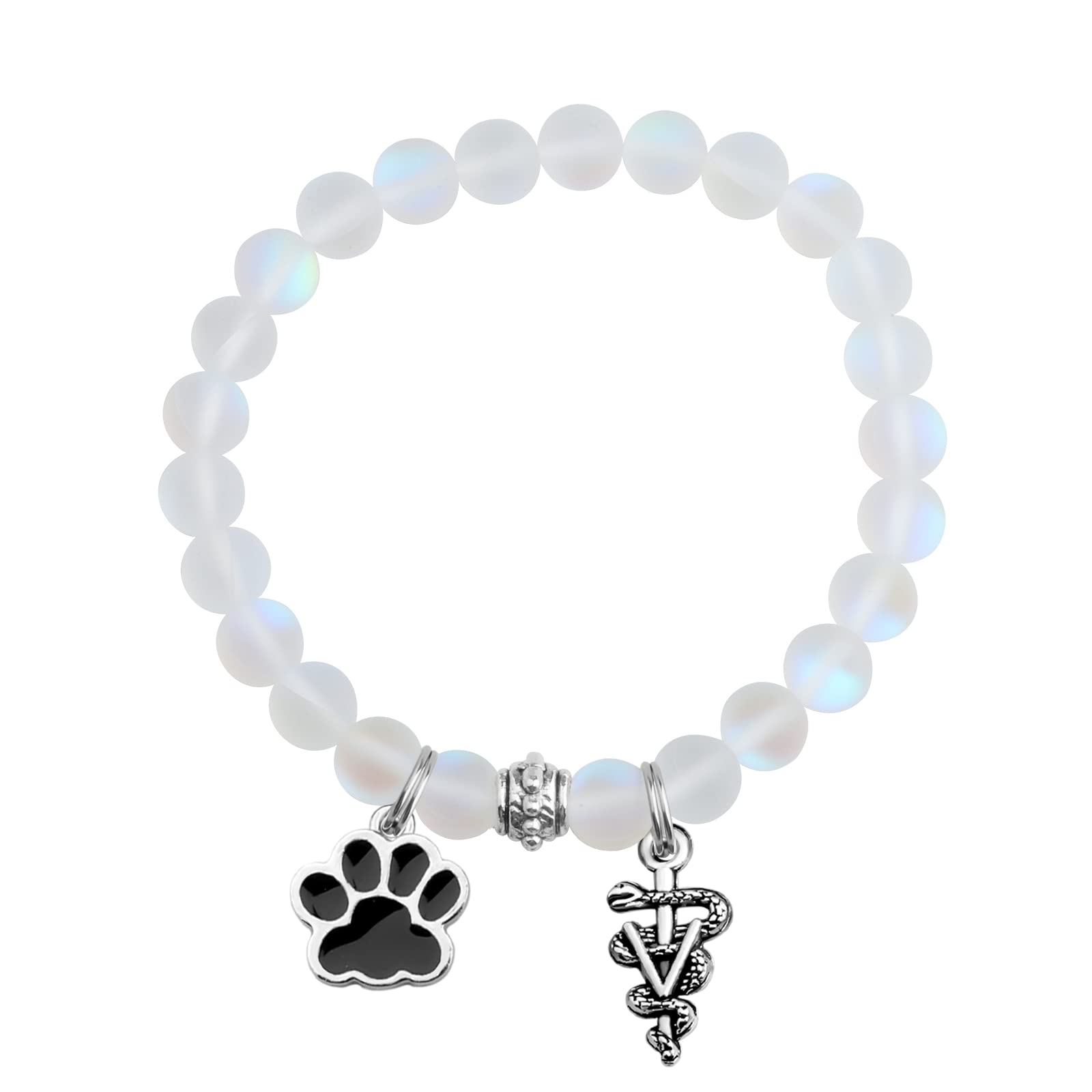 UJIMS Veterinarian Bracelet Veterinary Caduceus Gifts Vet Tech Jewelry for Vet Students Veterinary Technician Gift