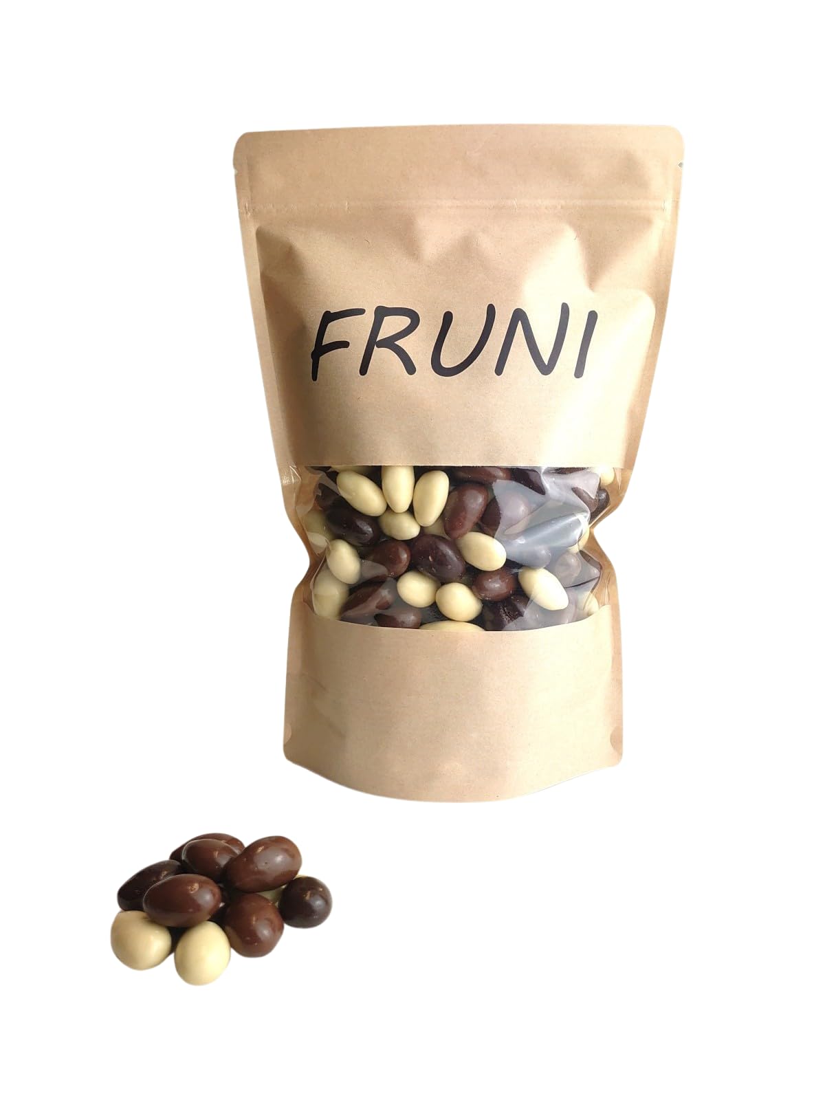 FRUNI Schoko Mandel Mix | Mandeln in Vollmilch-, Zartbitter- und weißer Schokolade 1 KG