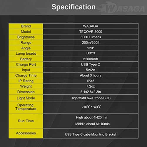 Wasaga Usb Rechargeable Bike Light Set - 3000 Lumens Bike Headlight Super Bright Waterproof Bicycle Light And Taillight For Road Bike, Bmx #TOP5