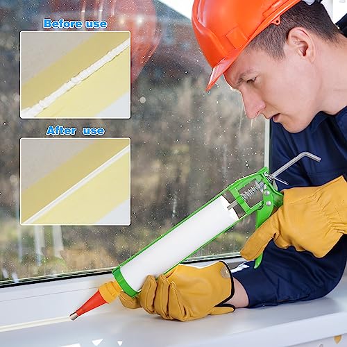 Hejo 27Pcs Caulking Sealing Nozzles Kit, Universal Stainless Steel and Sicone Integrated Caulking Caulk Nozzle Applicator Finisher, Glue Silicone Sealant Finishing Tool Caulking Gun Kit with Base - Image 4