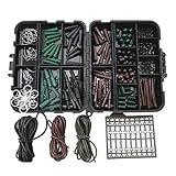 KBOLAE Angelkarpfen-Haar-Rig-Set, Clips, Haken, Gummischläuche, Wirbel, Perlen, Angelbox