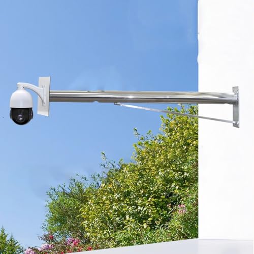 Support caméra extérieur acier inoxydable mât blanc universel pour angle
