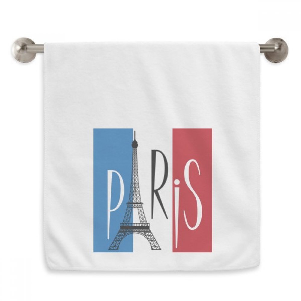 Serviettes débarbouillettes France Paris Tour Eiffel linge de toilette blanc 13X29 Pouces
