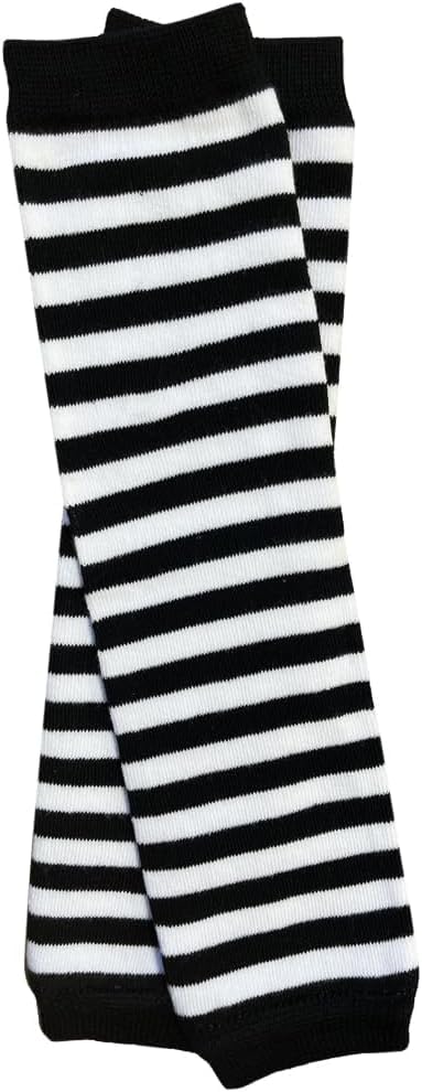 juDanzy Baby Toddler and Child Polka Dot, Christmas, Halloween and Thanksgiving Style Leg Warmers (Newborn, Black Stripe)